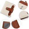imageBOSTANTEN Women Leather Wallet RFID Blocking Small Bifold Zipper Pocket Wallet Card Case Purse with ID WindowBeige with Brown