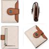 imageBOSTANTEN Women Leather Wallet RFID Blocking Small Bifold Zipper Pocket Wallet Card Case Purse with ID WindowBeigeBrownnew