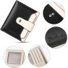 imageBOSTANTEN Women Leather Wallet RFID Blocking Small Bifold Zipper Pocket Wallet Card Case Purse with ID WindowBlackBeige