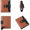 imageBOSTANTEN Women Leather Wallet RFID Blocking Small Bifold Zipper Pocket Wallet Card Case Purse with ID WindowBrownBlack