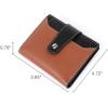 imageBOSTANTEN Women Leather Wallet RFID Blocking Small Bifold Zipper Pocket Wallet Card Case Purse with ID WindowBrownBlack