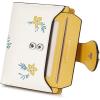 imageBOSTANTEN Women Leather Wallet RFID Blocking Small Bifold Zipper Pocket Wallet Card Case Purse with ID WindowFloral Yellow