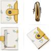 imageBOSTANTEN Women Leather Wallet RFID Blocking Small Bifold Zipper Pocket Wallet Card Case Purse with ID WindowFloral Yellow