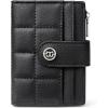 imageBOSTANTEN Small Wallet for Women Leather RFID Blocking Card Holder Bifold Compact Wallets With Zipper Coin Pocket BlackBrownBlack