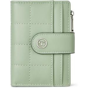imageBOSTANTEN Small Wallet for Women Leather RFID Blocking Card Holder Bifold Compact Wallets With Zipper Coin Pocket BlackBrownPU LeahterGreen