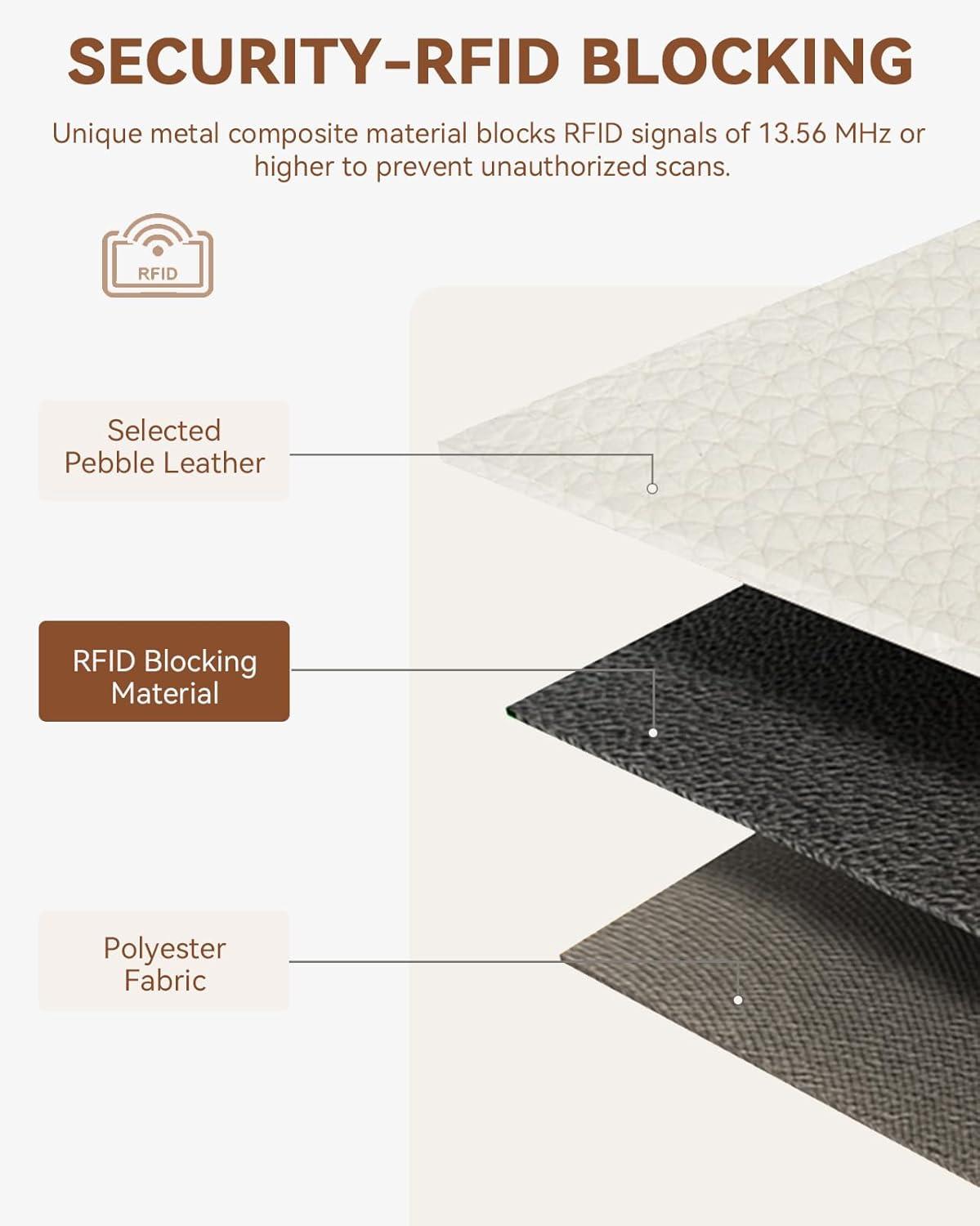 imageBOSTANTEN Slim Wallet for Women Small RFID Blocking Credit Card Holder Leather Bifold Wallets with Zipper Coin Pocket Black0BeigeBrown