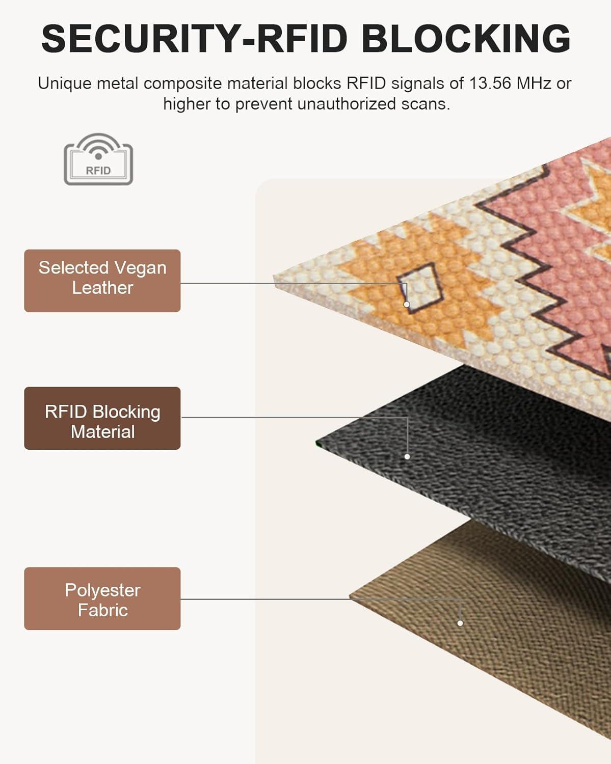 imageBOSTANTEN Slim Wallet for Women Small RFID Blocking Credit Card Holder Leather Bifold Wallets with Zipper Coin Pocket BlackVintageApricot