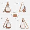 imageBOSTANTEN 7L Sling Bag For Women CrossBody Bags Large Cross Body Purse Vegan Leather Sling Backpack for Travel EssentialsBeige