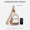 imageBOSTANTEN 7L Sling Bag For Women CrossBody Bags Large Cross Body Purse Vegan Leather Sling Backpack for Travel EssentialsBeige
