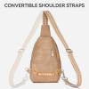 imageBOSTANTEN 7L Sling Bag For Women CrossBody Bags Large Cross Body Purse Vegan Leather Sling Backpack for Travel EssentialsBrown