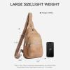 imageBOSTANTEN 7L Sling Bag For Women CrossBody Bags Large Cross Body Purse Vegan Leather Sling Backpack for Travel EssentialsBrown