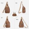 imageBOSTANTEN 7L Sling Bag For Women CrossBody Bags Large Cross Body Purse Vegan Leather Sling Backpack for Travel EssentialsDark Brown