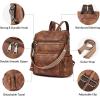 imageBOSTANTEN Backpack Purse for Women Fashion Designer Travel Backpack Leather Convertible Shoulder Bags Casual Daypack Brown1abrown