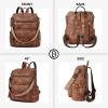 imageBOSTANTEN Backpack Purse for Women Fashion Designer Travel Backpack Leather Convertible Shoulder Bags Casual Daypack Brown1abrown