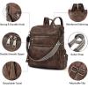 imageBOSTANTEN Backpack Purse for Women Fashion Designer Travel Backpack Leather Convertible Shoulder Bags Casual Daypack Brown1coffee