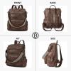 imageBOSTANTEN Backpack Purse for Women Fashion Designer Travel Backpack Leather Convertible Shoulder Bags Casual Daypack Brown1coffee