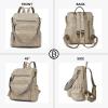 imageBOSTANTEN Backpack Purse for Women Fashion Designer Travel Backpack Leather Convertible Shoulder Bags Casual Daypack Brown1grey