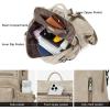 imageBOSTANTEN Backpack Purse for Women Fashion Designer Travel Backpack Leather Convertible Shoulder Bags Casual Daypack Brown1grey