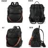 imageBOSTANTEN Backpack Purse for Women Fashion Designer Travel Backpack Leather Convertible Shoulder Bags Casual Daypack Brown2black