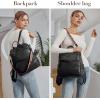 imageBOSTANTEN Backpack Purse for Women Fashion Designer Travel Backpack Leather Convertible Shoulder Bags Casual Daypack Brown2black