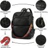 imageBOSTANTEN Backpack Purse for Women Fashion Designer Travel Backpack Leather Convertible Shoulder Bags Casual Daypack Brown2black