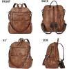 imageBOSTANTEN Backpack Purse for Women Fashion Designer Travel Backpack Leather Convertible Shoulder Bags Casual Daypack Brown2brown