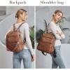 imageBOSTANTEN Backpack Purse for Women Fashion Designer Travel Backpack Leather Convertible Shoulder Bags Casual Daypack Brown2brown