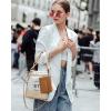 imageBOSTANTEN Card Holder Wallet RFID Slim Wallet for Women Trifold Small Wallets Woman with Zipper Coin Pocket ampamp Keychain Wristlet BeigeBeigeBrown