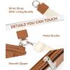 imageBOSTANTEN Card Holder Wallet RFID Slim Wallet for Women Trifold Small Wallets Woman with Zipper Coin Pocket ampamp Keychain Wristlet BeigeBeigeBrown