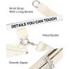 imageBOSTANTEN Card Holder Wallet RFID Slim Wallet for Women Trifold Small Wallets Woman with Zipper Coin Pocket ampamp Keychain Wristlet BeigeWhite