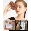 imageBOSTANTEN Card Holder Wallet RFID Slim Wallet for Women Trifold Small Wallets Woman with Zipper Coin Pocket ampamp Keychain Wristlet BeigeYBeige
