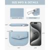 imageBOSTANTEN Card Holder Wallet RFID Slim Wallet for Women Trifold Small Wallets Woman with Zipper Coin Pocket ampamp Keychain Wristlet BeigeYBlue
