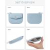 imageBOSTANTEN Card Holder Wallet RFID Slim Wallet for Women Trifold Small Wallets Woman with Zipper Coin Pocket ampamp Keychain Wristlet BeigeYBlue