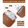 imageBOSTANTEN Card Holder Wallet RFID Slim Wallet for Women Trifold Small Wallets Woman with Zipper Coin Pocket ampamp Keychain Wristlet BeigeYBrownBeige