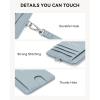 imageBOSTANTEN Card Holder Wallet RFID Slim Wallet for Women Trifold Small Wallets Woman with Zipper Coin Pocket ampamp Keychain Wristlet BeigeZBlue