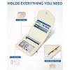 imageBOSTANTEN Card Holder Wallet RFID Slim Wallet for Women Trifold Small Wallets Woman with Zipper Coin Pocket ampamp Keychain Wristlet BeigeZLight Beige