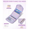 imageBOSTANTEN Card Holder Wallet RFID Slim Wallet for Women Trifold Small Wallets Woman with Zipper Coin Pocket ampamp Keychain Wristlet BeigeZPurple