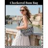 imageBOSTANTEN Checkered Bum Bag Crossbody Belt Bag for Women Cross Body Purse Fanny Waist Pack with Adjustable StrapPiano Keys