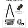 imageBOSTANTEN Checkered Bum Bag Crossbody Belt Bag for Women Cross Body Purse Fanny Waist Pack with Adjustable StrapPiano Keys