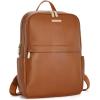 imageBOSTANTEN Genuine Leather 156 inch Laptop Backpack Purse for Women College Casual Backpack Travel Bag1brown