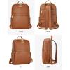 imageBOSTANTEN Genuine Leather 156 inch Laptop Backpack Purse for Women College Casual Backpack Travel Bag1brown