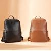 imageBOSTANTEN Genuine Leather 156 inch Laptop Backpack Purse for Women College Casual Backpack Travel Bag1brown