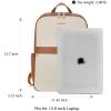 imageBOSTANTEN Genuine Leather 156 inch Laptop Backpack Purse for Women College Casual Backpack Travel Bag1dbeige With Brown