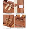 imageBOSTANTEN Genuine Leather 156 inch Laptop Backpack Purse for Women College Casual Backpack Travel Bag1dbeige With Brown