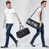 imageBOSTANTEN Genuine Leather Travel Weekender Overnight Duffel Bag Gym Sports Luggage Tote Duffle Bags for Men Medium 185quotX925quotX1050quotAblack