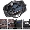 imageBOSTANTEN Genuine Leather Travel Weekender Overnight Duffel Bag Gym Sports Luggage Tote Duffle Bags for Men Medium 185quotX925quotX1050quotAblack