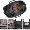imageBOSTANTEN Genuine Leather Travel Weekender Overnight Duffel Bag Gym Sports Luggage Tote Duffle Bags for Men Medium 185quotX925quotX1050quotLargeBlack