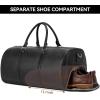 imageBOSTANTEN Genuine Leather Travel Weekender Overnight Duffel Bag Gym Sports Luggage Tote Duffle Bags for Men Medium 185quotX925quotX1050quotLargeBlack