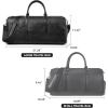 imageBOSTANTEN Genuine Leather Travel Weekender Overnight Duffel Bag Gym Sports Luggage Tote Duffle Bags for Men Medium 185quotX925quotX1050quotLargeBlack