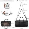 imageBOSTANTEN Genuine Leather Travel Weekender Overnight Duffel Bag Gym Sports Luggage Tote Duffle Bags for Men Medium 185quotX925quotX1050quotLargeBlack